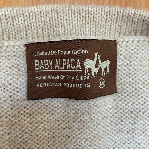 Vintage Baby Alpaca Men’s Cream V Neck Vest Size Medium - Picture 7 of 7